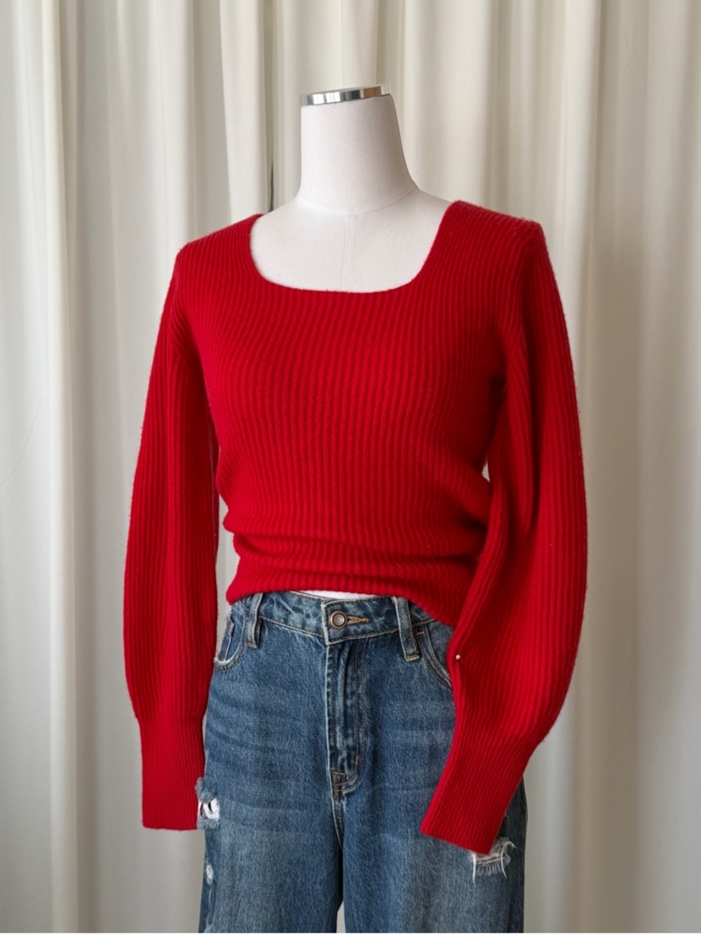 Madewell Soft Wool Square-Neck Pullover Sweater Black size small. - Picture 6 of 14